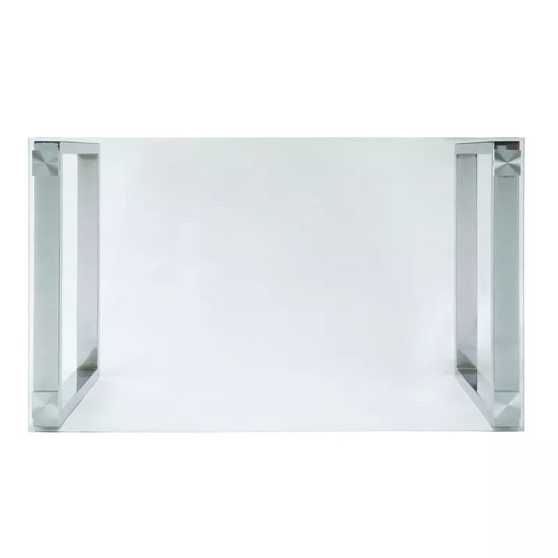 ACME Abraham Dining Table, Clear Glass & Chrome Finish