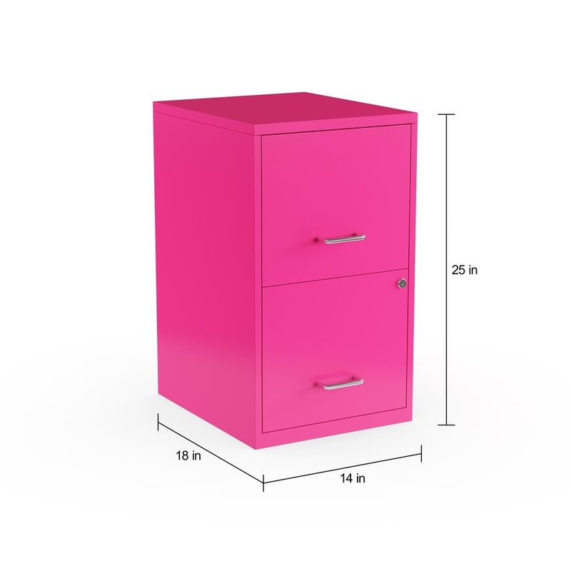 Porch & Den Harwich 18-inch 2-drawer Steel File Cabinet - Pink