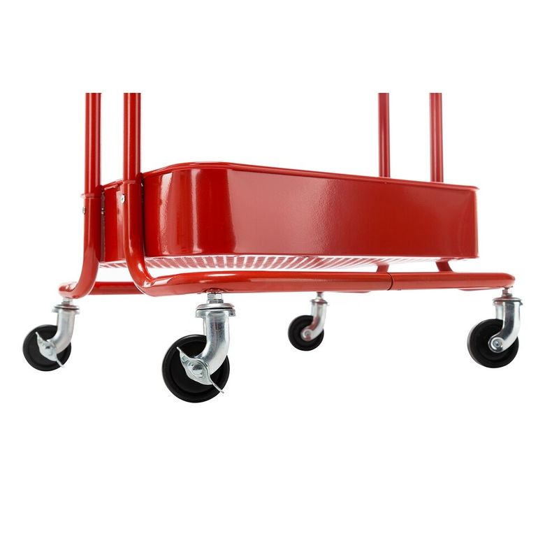 4-Tier Metal Utility Cart with Wheels Storage Shelves Organizer - 17.7"x13.7"x42.9" - Blue