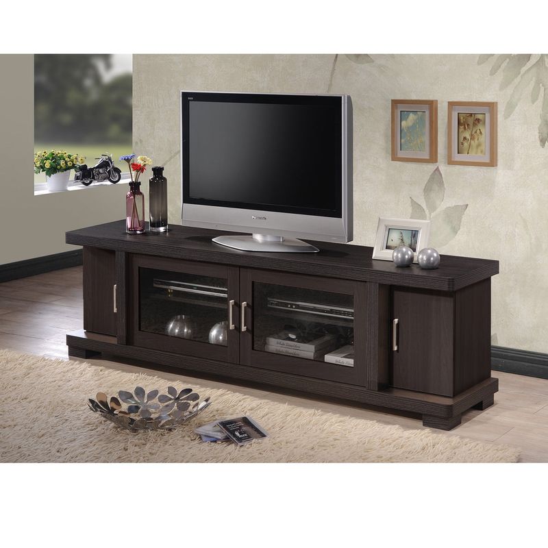 Porch & Den Kittery 70-inch Greyish Dark Brown Wood TV Cabinet - Grey