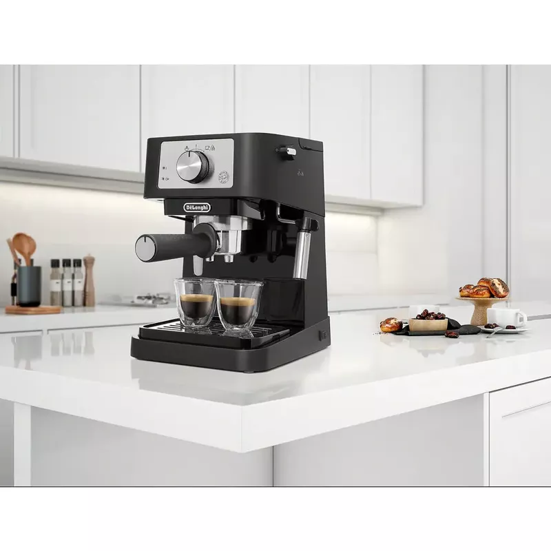 De'Longhi - Stilosa 15 Bar Pump Espresso Machine - Black and Stainless