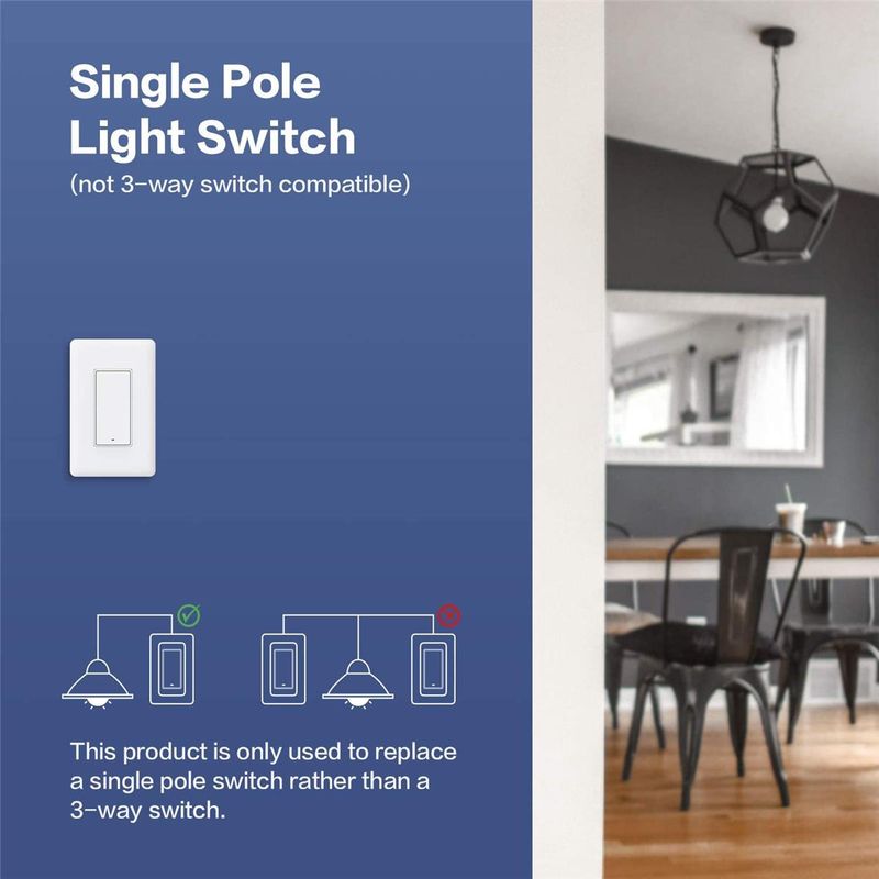 Aqara WS-USC03 Wireless Smart Light Switch with Neutral, Single Rocker