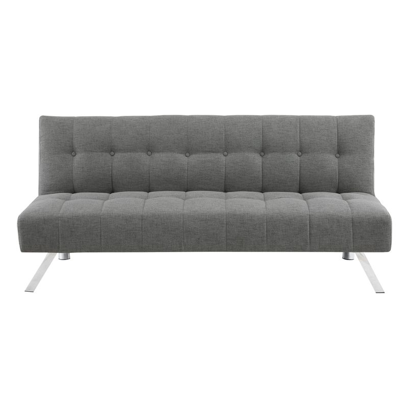 Sawyer Futon with Stainless Steel Legs - Blue Fabric