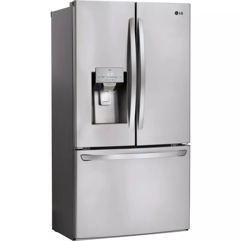 LG - 27.7 Cu. Ft. French Door Smart Refrigerator with External Ice and Water - Stainless Steel