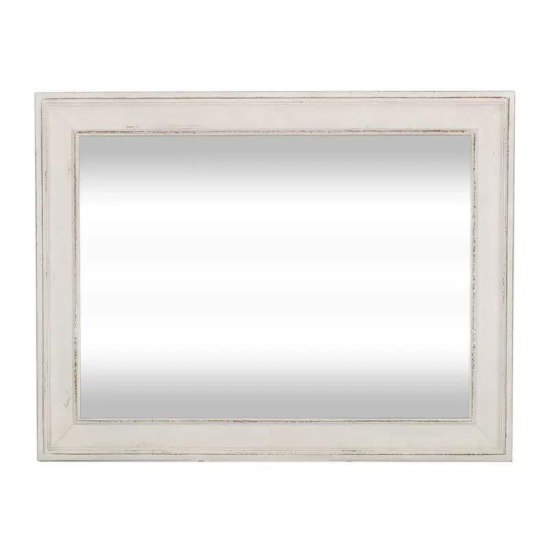 The Gray Barn Abbey Park Weathered Brown & Antique White Mirror - Off-White - Off-White