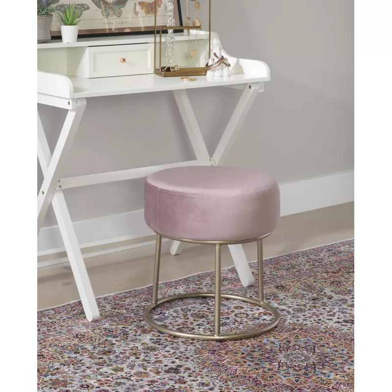 Baylis Accent Vanity Stool Pink