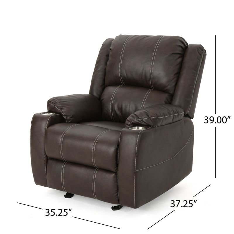 Sarina Faux Leather Recliner Club Chair by Christopher Knight Home - Black