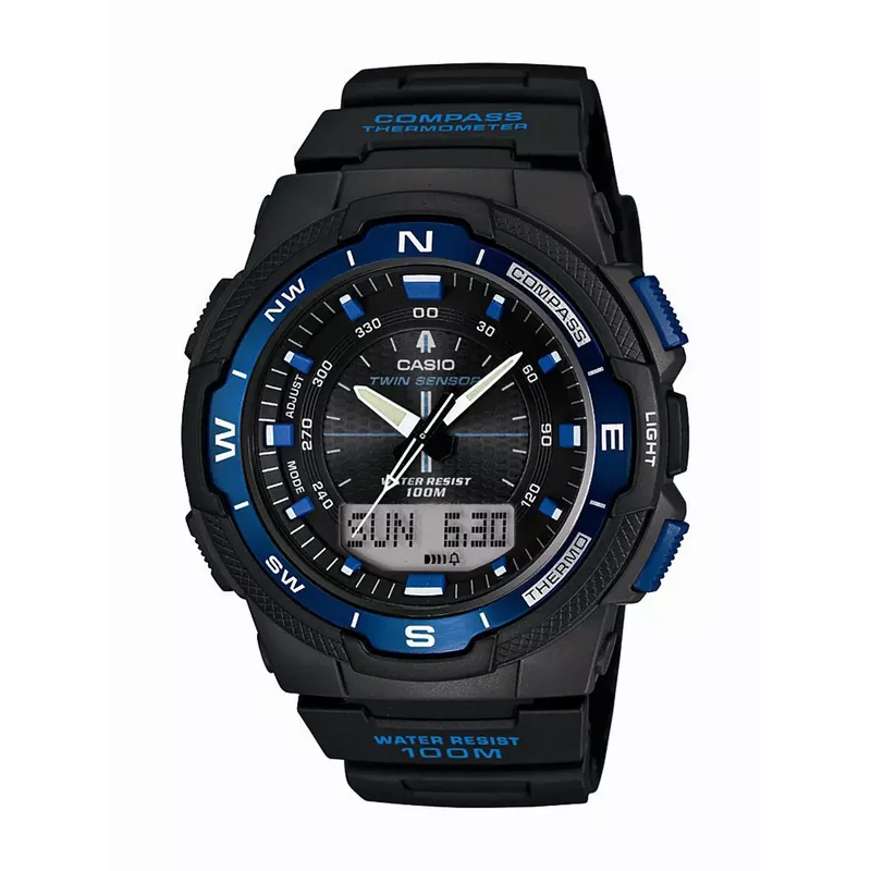 Casio - Twin Sensor Multi-Function Watch Black Resin Band