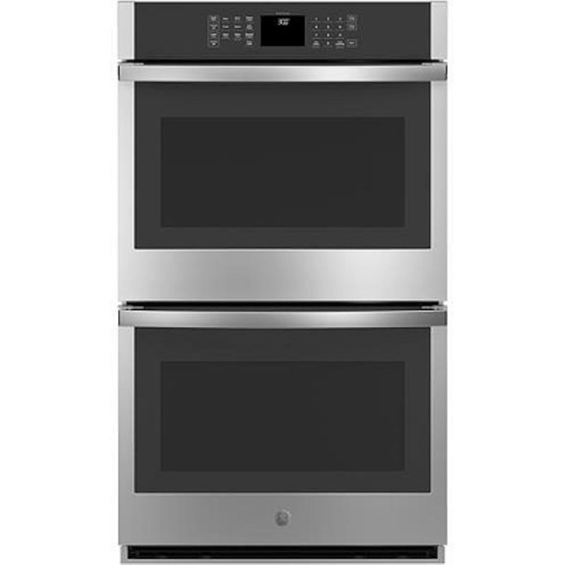 Ge 30" Stainless Steel Built-in Smart Self-clean Double Wall Oven With Never-scrub Racks