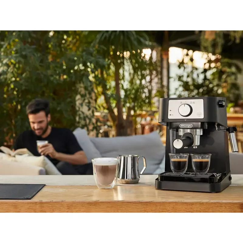 De'Longhi - Stilosa 15 Bar Pump Espresso Machine - Black and Stainless