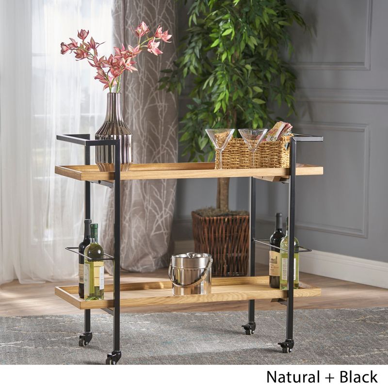 Gerard Industrial Wood Bar Cart by Christopher Knight Home - Brown