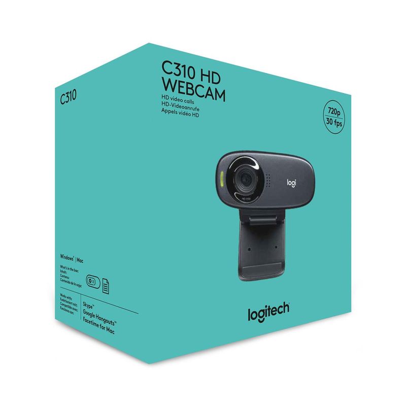 Logitech C310 5.0 Megapixel HD Webcam, Built-in Microphone, USB 2.0 Interface