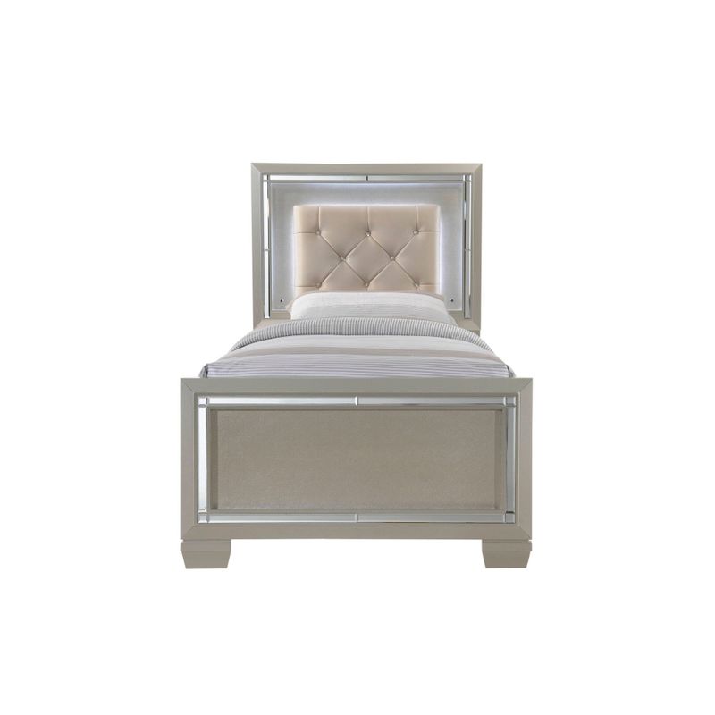 Silver Orchid Odette Glamour Youth Twin Platform 3-piece Bedroom Set - Champagne