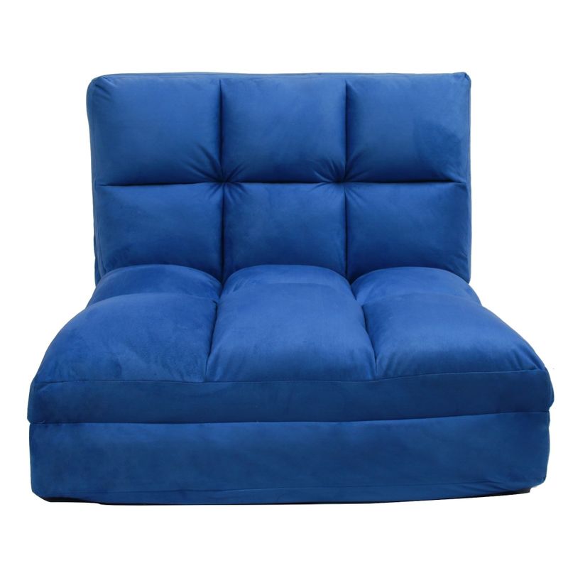Loungie Microsuede 5-position Convertible Flip Chair/ Sleeper - Blue