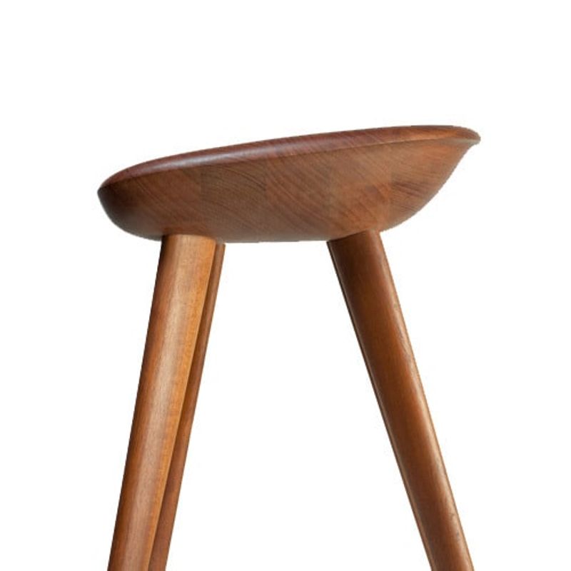 Tractor Contemporary Carved Wood Barstool - Natural Finish