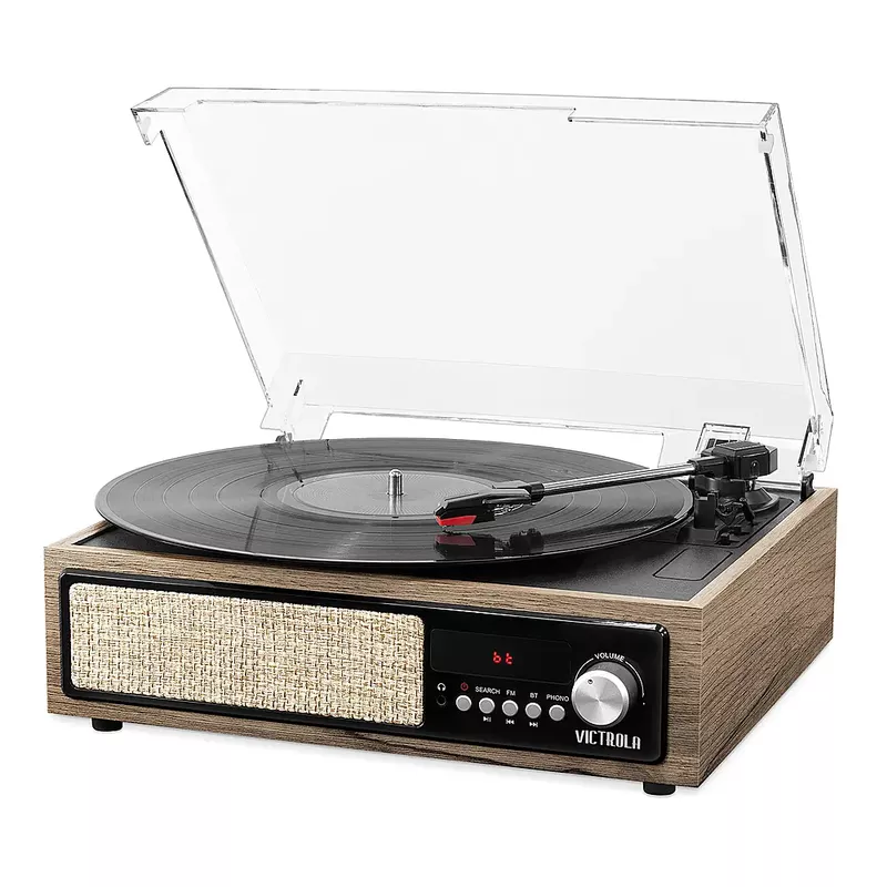 Victrola - Bluetooth Stereo Audio System - Farmhouse Walnut