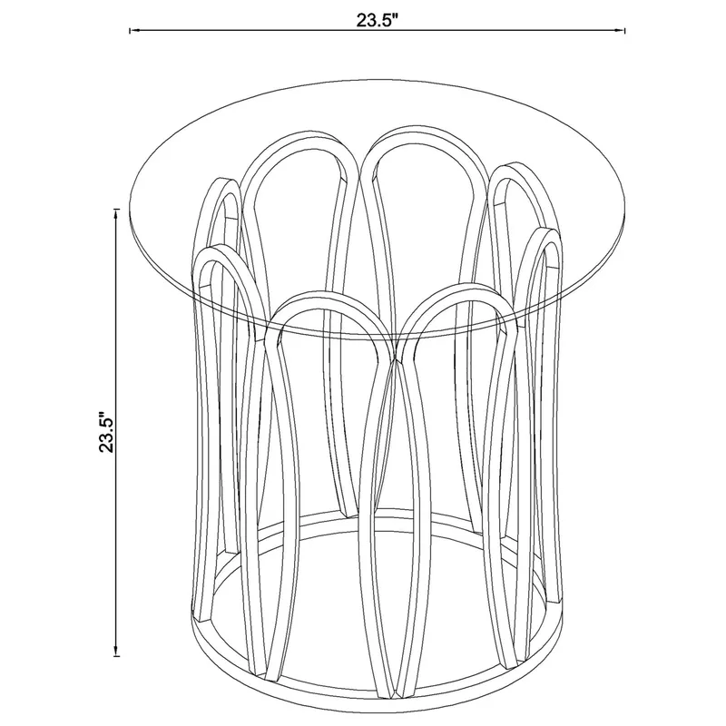 Monett Round End Table Chocolate Chrome and Clear