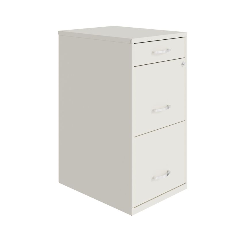Rent to own Space Solutions 18" Deep 3 Drawer Metal File Pearl