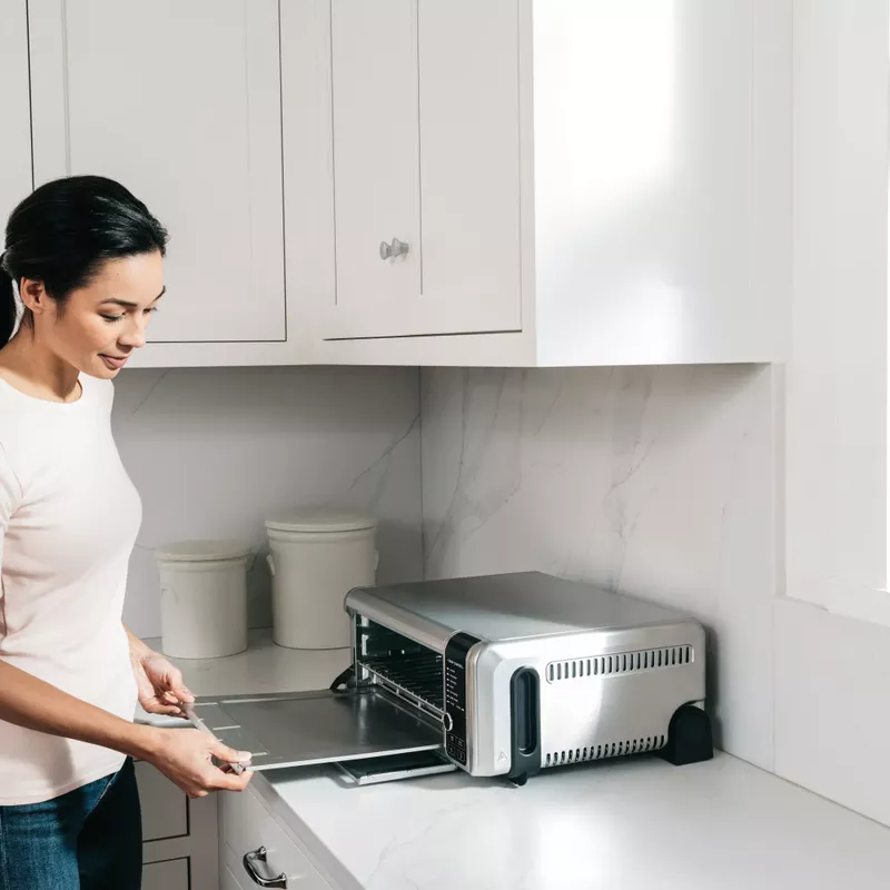 Ninja - Foodi 8-in-1 Digital Air Fry Oven, Toaster, Flip-Away Storage, Dehydrate, Keep Warm - Stainless Steel/Black