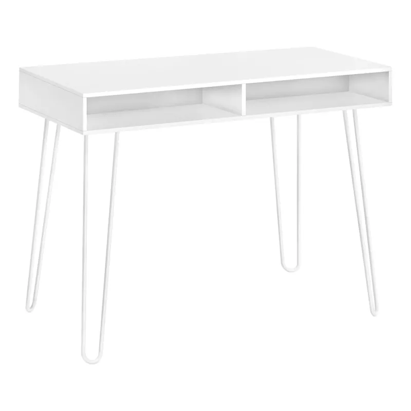 Computer Desk/ Home Office/ Laptop/ Left/ Right Set-up/ Storage Drawers/ 40"L/ Work/ Metal/ Laminate/ White/ Contemporary/ Modern