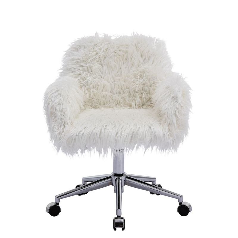 Modern home office chair, fluffy chair for girls, makeup vanity Chair - Pink