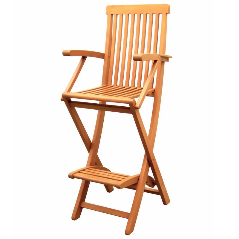 International Caravan Royal Tahiti Bar-Height Folding Arm Chair (Set of 2) - Weather Resistant/Eco-Friendly/Water Resistant - Vietnam -...