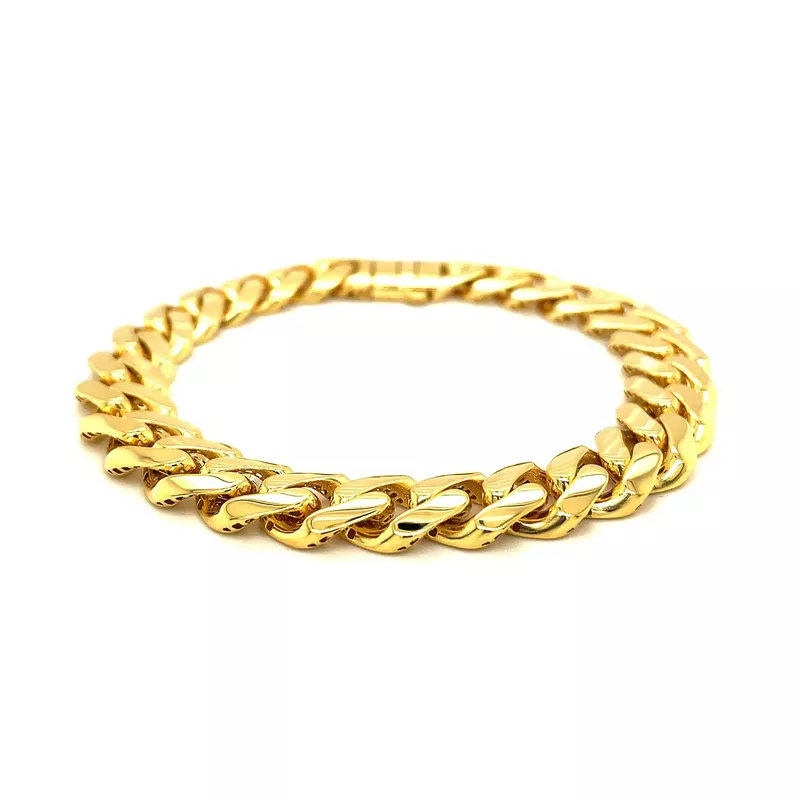 14k Yellow Gold Polished Curb Chain Bracelet (7 Inch)