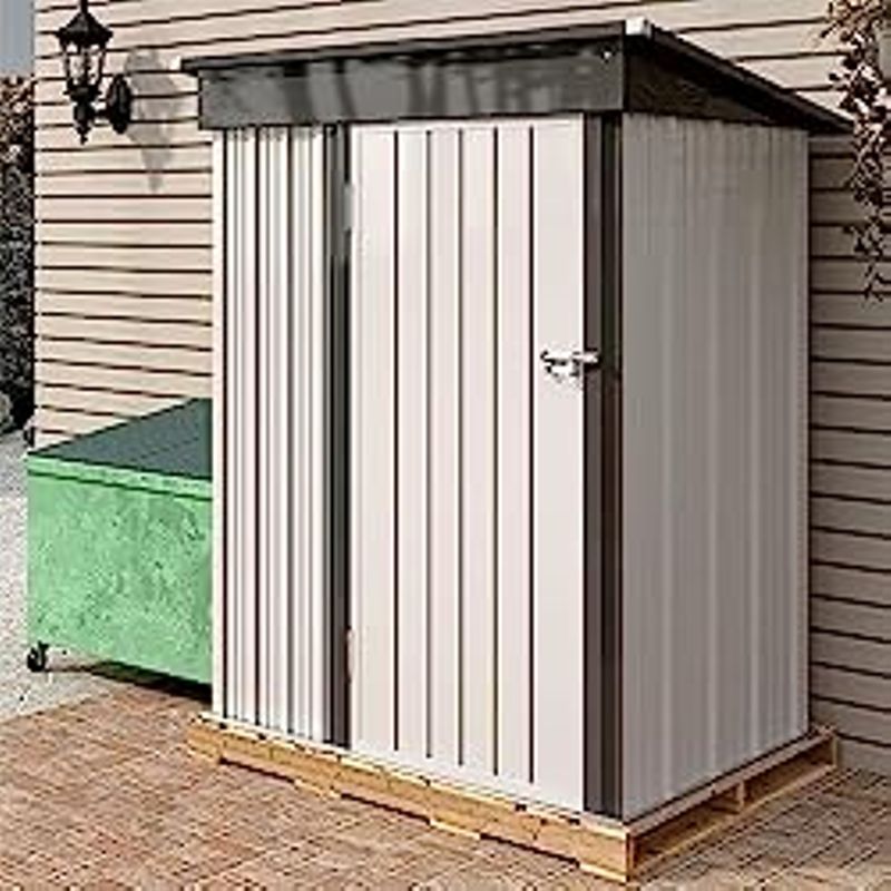 Greesum Metal Outdoor Storage Shed 5FT x 3FT, Steel Utility Tool Shed Storage House with Door & Lock, Metal Sheds Outdoor Storage for...