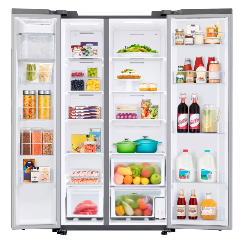 Samsung - 28 cu. ft. Side-by-Side Smart Refrigerator with Large Capacity - Stainless Steel