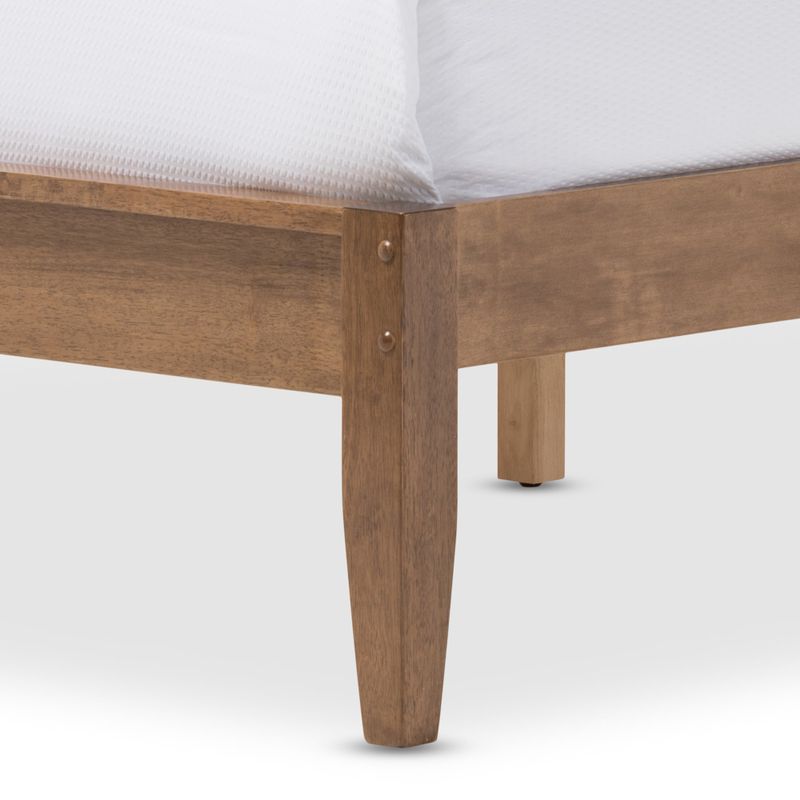 Contemporary Wood Platform Bed by Baxton Studio - Full Size Bed-Walnut Brown