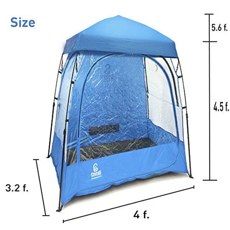 EasyGO CoverU Sports Shelter – 1 Person Weather Tent Pod (Blue) – Patents Pending