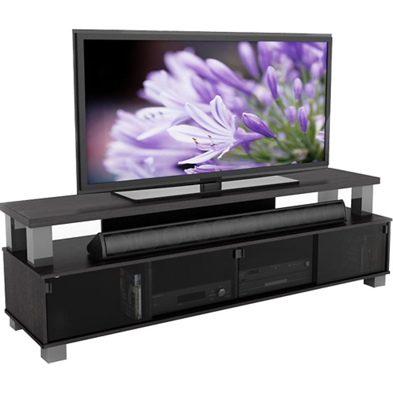 Front Zoom. CorLiving - Bromley Wooden TV Stand, for TVs up to 95" - Ravenwood Black