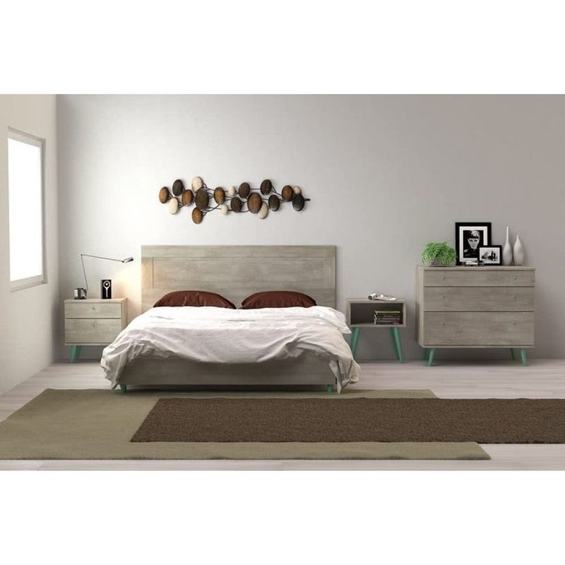 Midtown Concept Headboard Platform Bed Room Furniture MDF Wood Wall Mount Panel Headboard for Queen and Full Bed - Brown