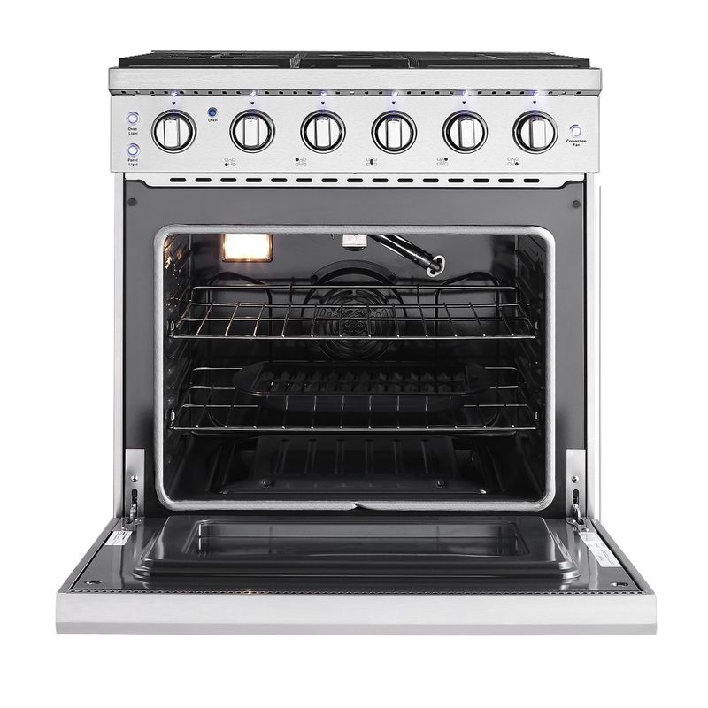 30-in 5 Burners 4.5-cu ft Stainless Steel Freestanding Gas Range with 5 Burners - Stainless Steel