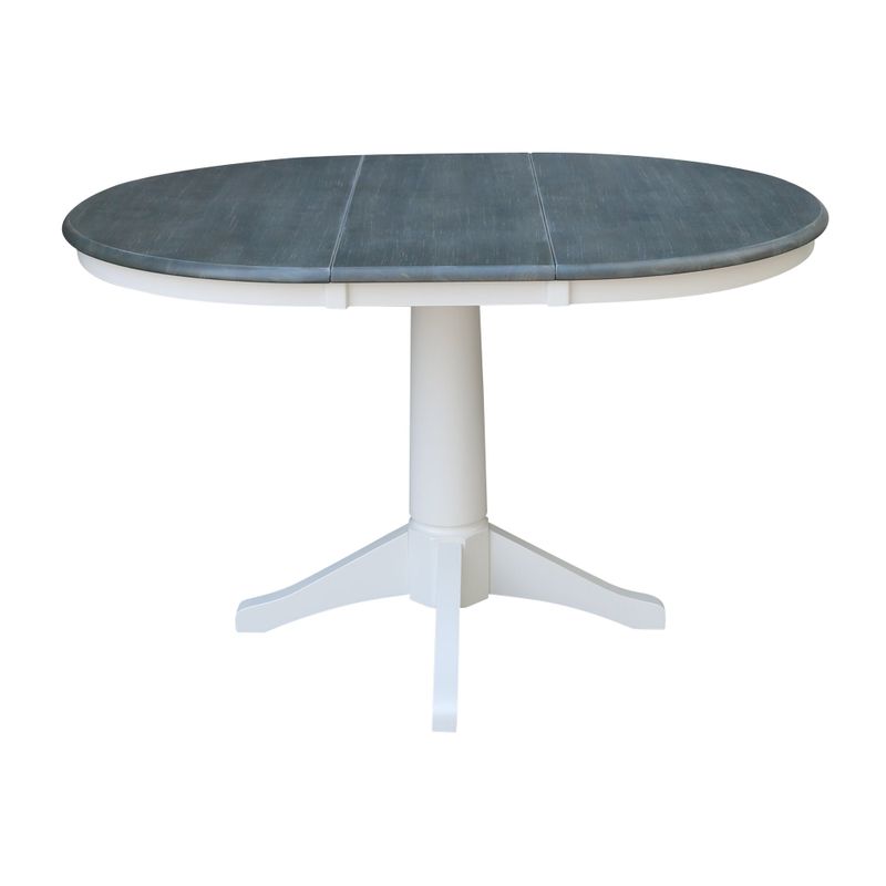 36" Round Extension Dining Table With 4 San Remo Chairs - Set of 5 Pieces - White/Heather Gray