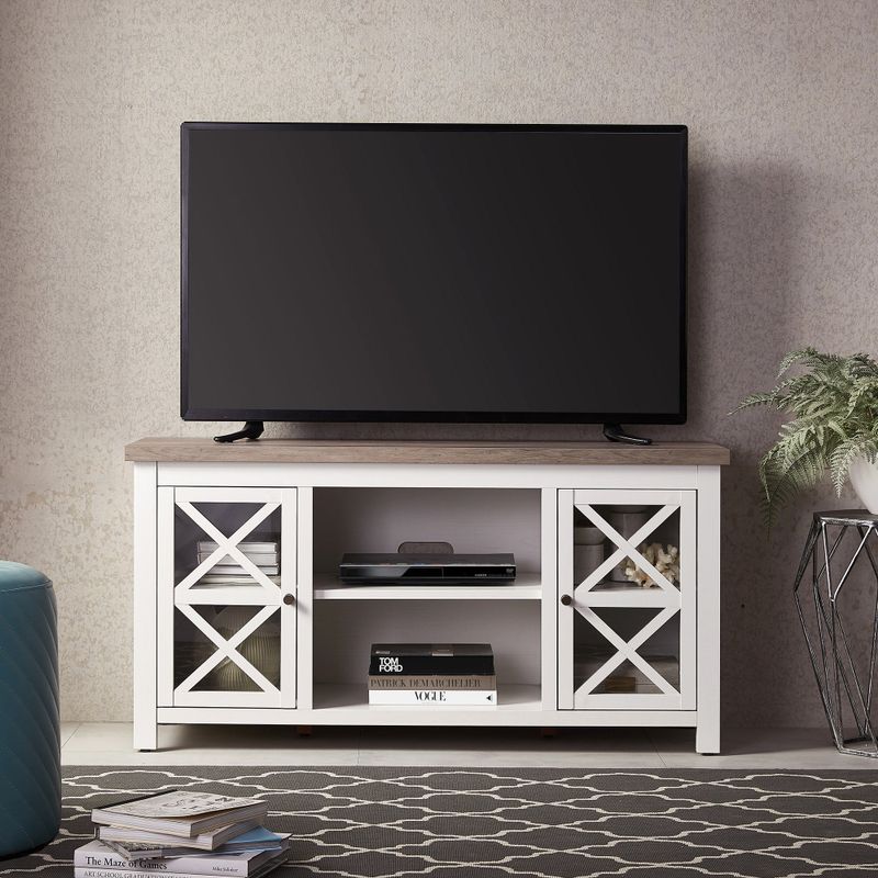 Colton TV Stand - White/Gray Oak