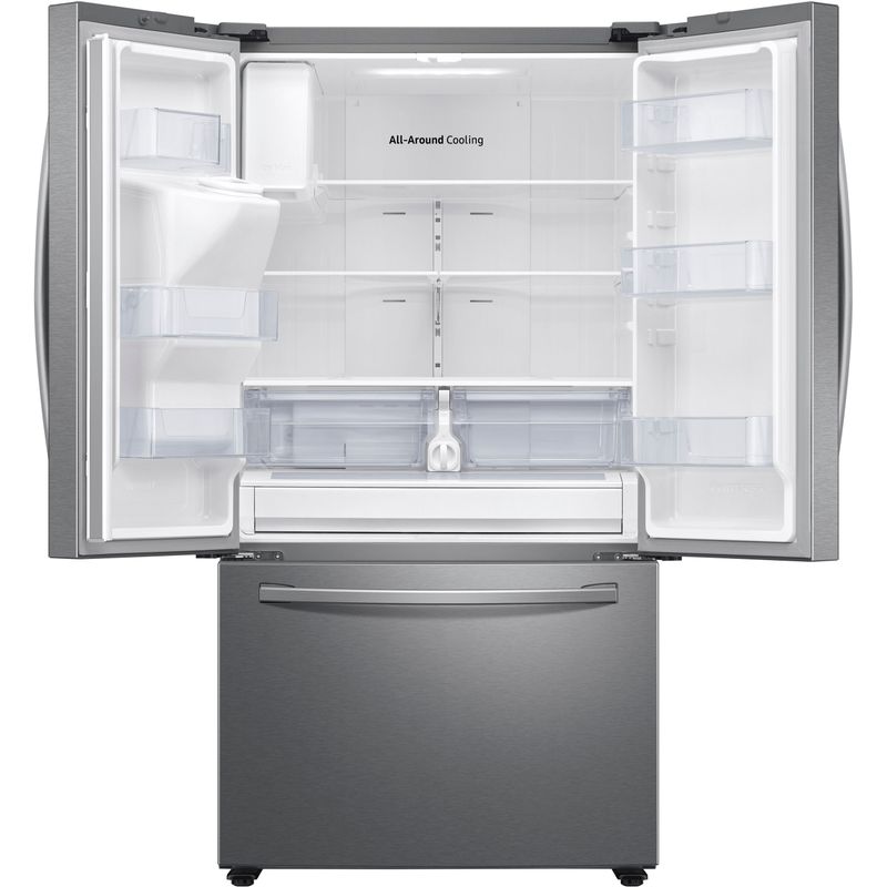 Alt View Zoom 1. Samsung - 26.5 cu. ft. Large Capacity 3-Door French Door Refrigerator with Family Hub and External Water & Ice Dispenser - 