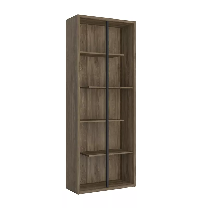 Standard 5-Tier Wooden Bookcase, Walnut