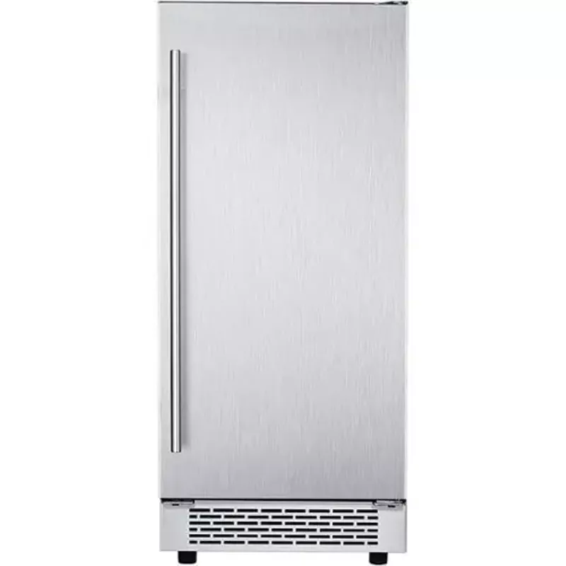 Hanover - Studio Series 15" 32-Lb. Freestanding Icemaker with Reverible Door and Touch Controls - Silver