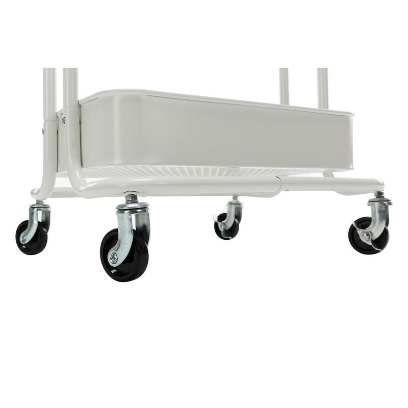 4-Tier Metal Utility Cart with Wheels Storage Shelves Organizer - 17.7"x13.7"x42.9" - Blue