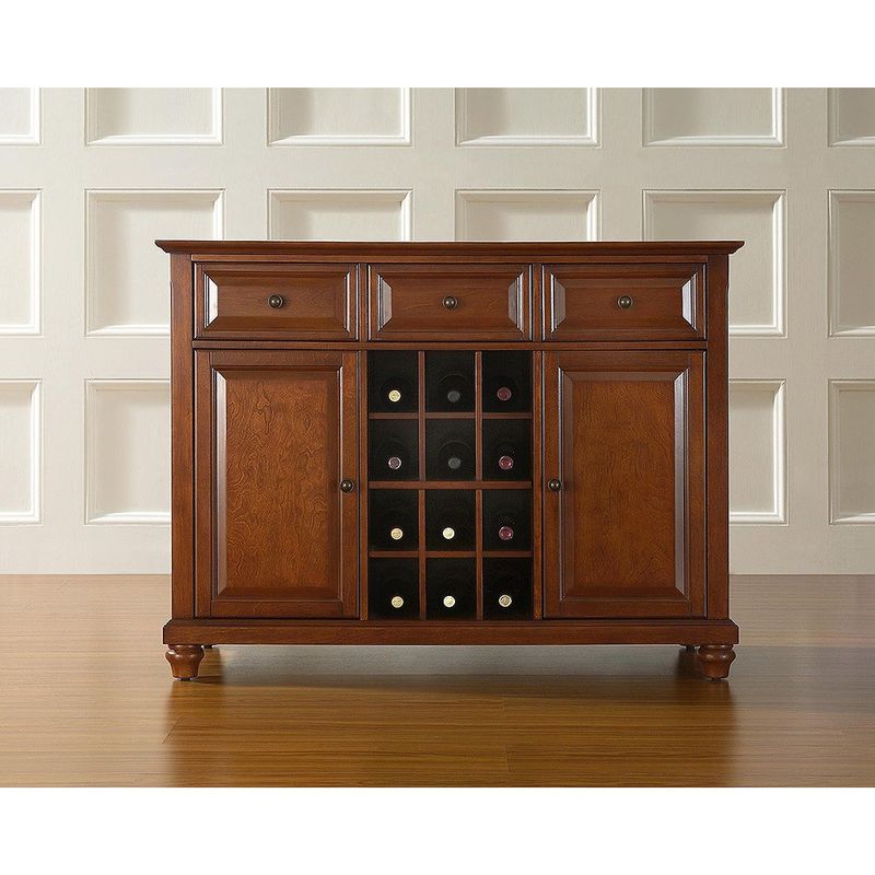 Cambridge Buffet Server / Sideboard Cabinet with Wine Storage in Classic Cherry Finish - Cambridge Buffet Server /Cabinet and Wine...