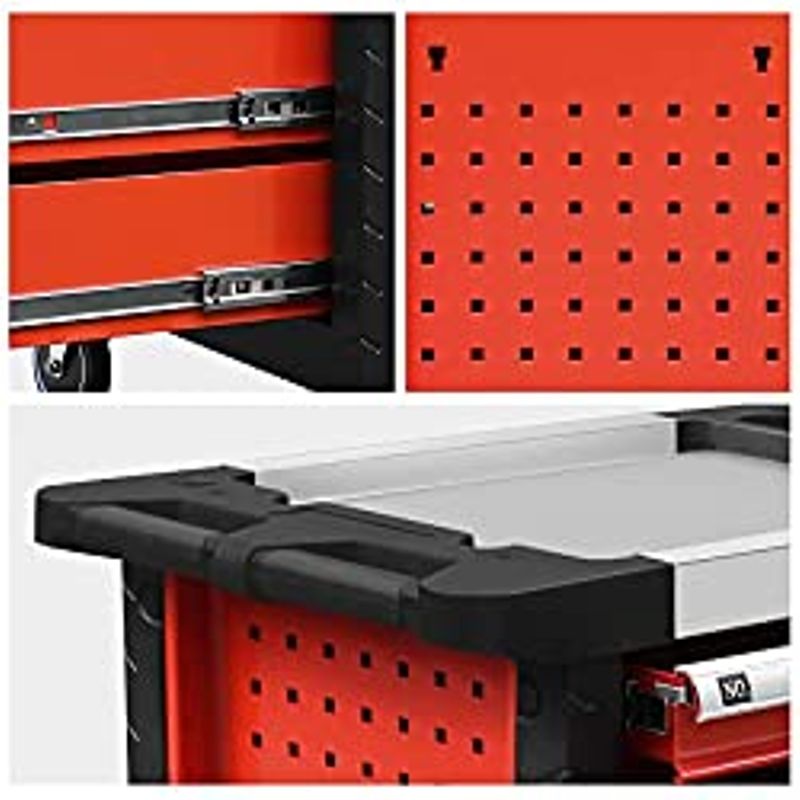 New Package DNA MOTORING 39" H X 30" W X 18" D Heavy Duty Lockable Slide Tool 7-Drawers Chest Rolling Tool Cart Cabinet with Keys...
