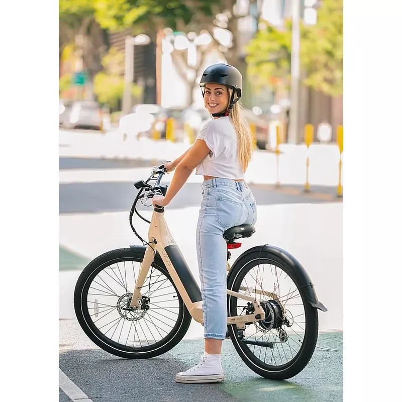 OKAI - Stride Electric Bike w/ 40 Miles Max Operating Range and 25 mph Max Speed - Desert Sand