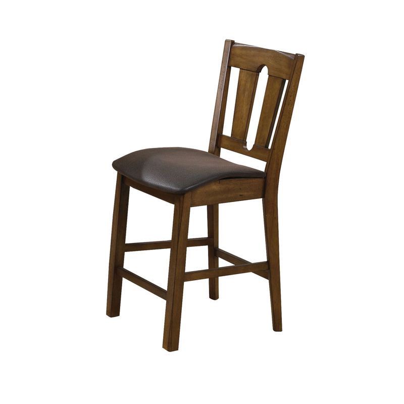 Acme Furniture Morrison Brown and Oak Counter-height Chair (Set of 2) - Counter Height Chair, Brown PU & Oak