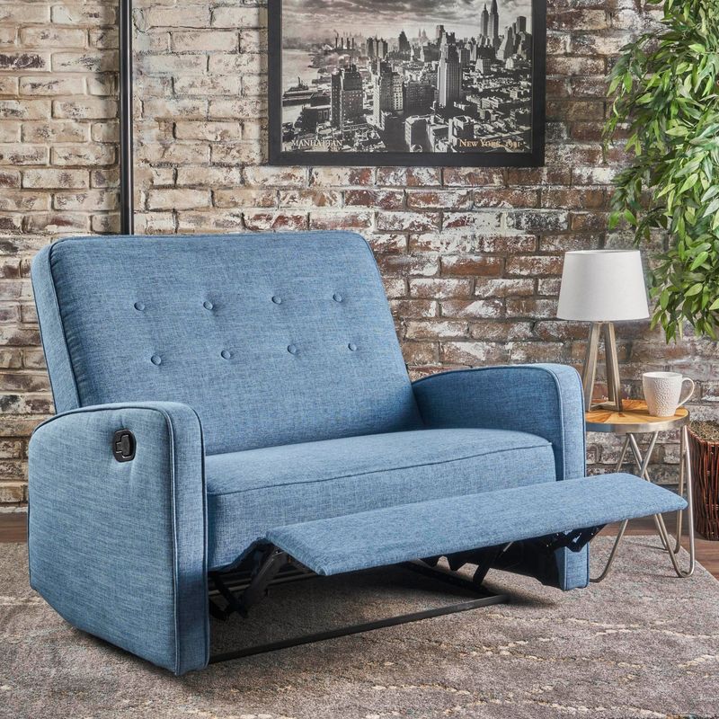 Calliope Tufted Oversized Recliner Chair by Christopher Knight Home - Light Grey Tweed/Black