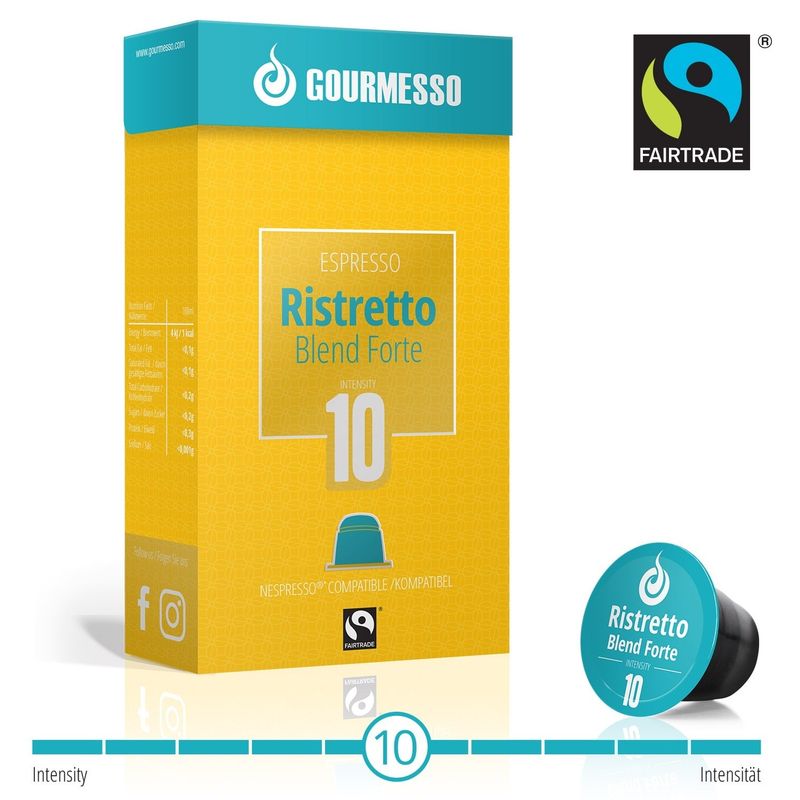 Gourmesso Espresso Forte Bundle with 80 Nespresso Compatible Coffee Capsules - 80 coffee capsules