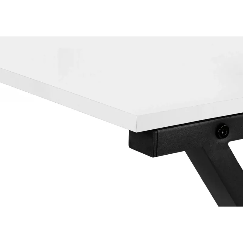 Computer Desk/ Home Office/ Corner/ 55"L/ L Shape/ Work/ Laptop/ Metal/ Laminate/ White/ Black/ Contemporary/ Modern