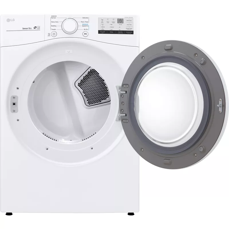 LG - 7.4 Cu. Ft. Stackable Electric Dryer with FlowSense - White