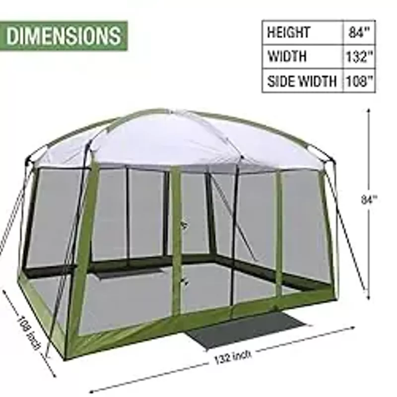 Backyard Expressions 11' x 9' Screen Tent - Green Screen House for Backyard, Camping, Picnics and Tailgating - 914893