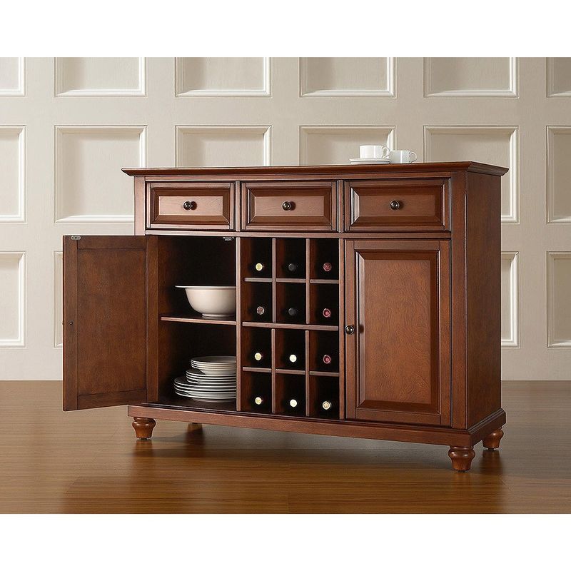 Cambridge Buffet Server / Sideboard Cabinet with Wine Storage in Classic Cherry Finish - Cambridge Buffet Server /Cabinet and Wine...